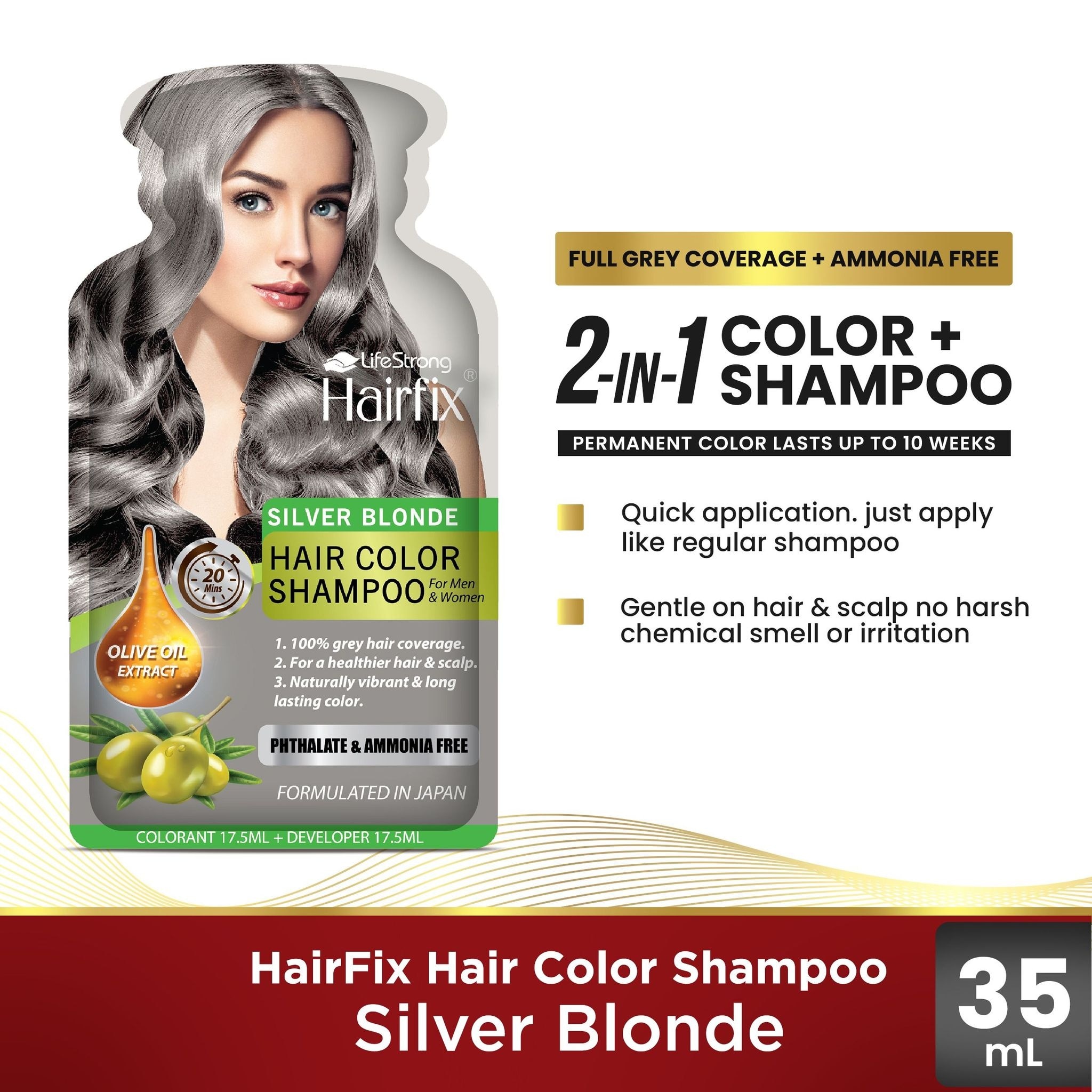 Hairfix Hair Color Shampoo 35ml Silver Blonde