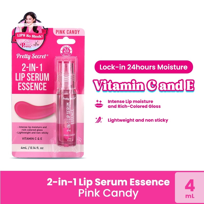 PRETTY SECRET 2-in-1 Lip Serum Essence Pink Candy 4ml