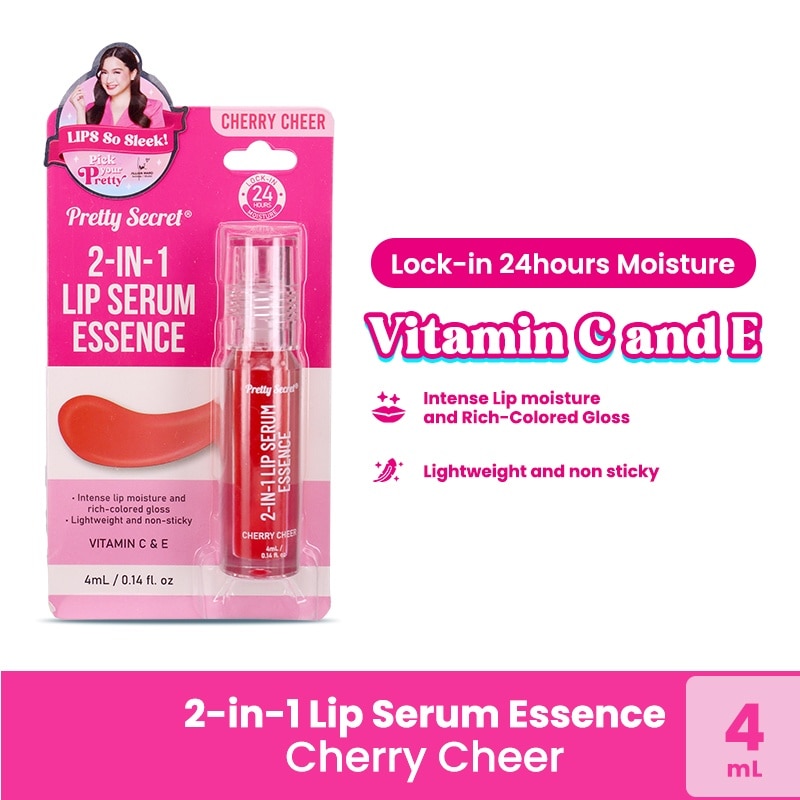 PRETTY SECRET 2-in-1 Lip Serum Essence Cherry Cheer 4ml