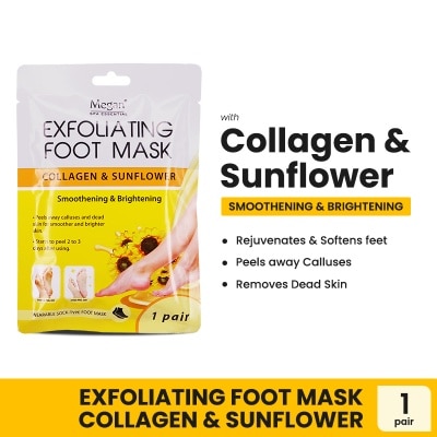 MEGAN Exfoliating Foot Mask with Collagen 1 Pair