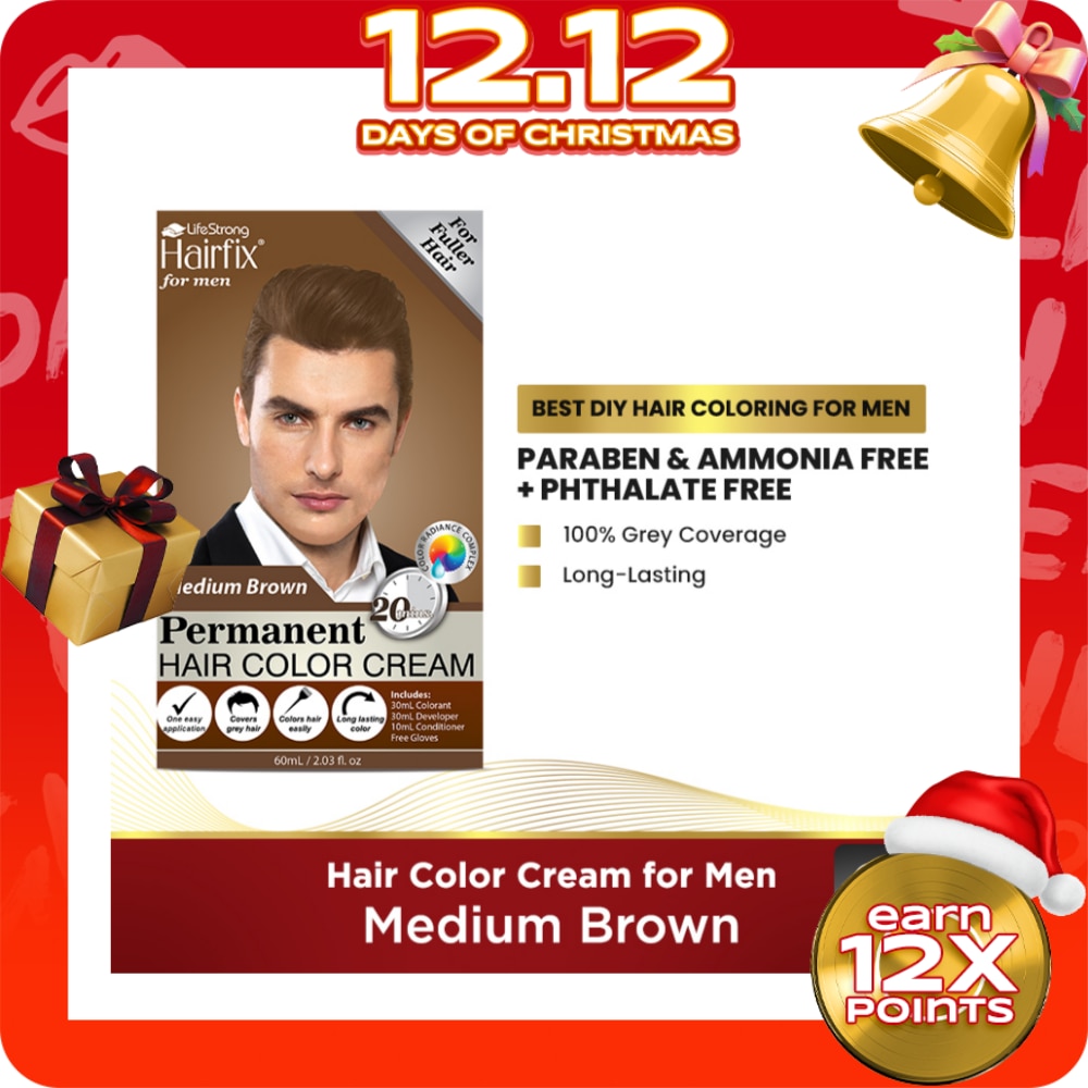 Medium Brown Hair Color Cream for Men 60ml