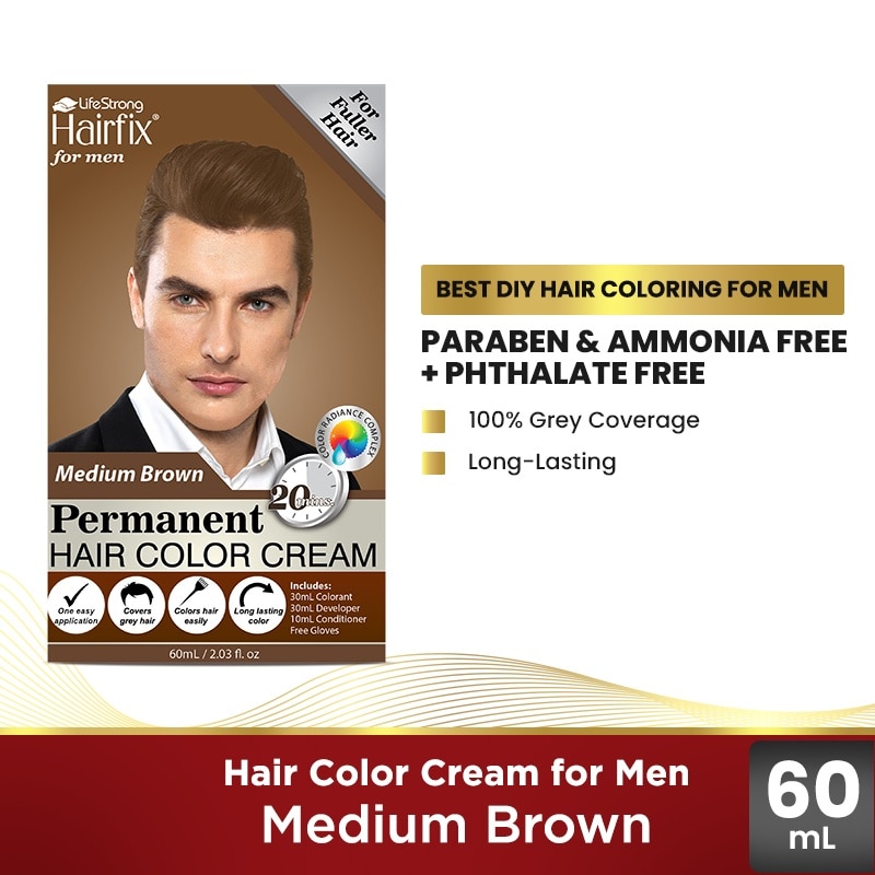 Medium Brown Hair Color Cream for Men 60ml