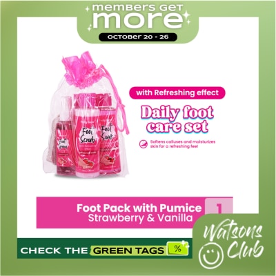 PRETTY SECRET Strawberry and Vanilla Foot Pack with Pumice 4 x 120ml image