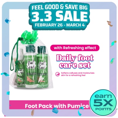 PRETTY SECRET Eucalyptus and Peppermint Foot Pack with Pumice 4 x 120ml