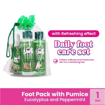 PRETTY SECRET Eucalyptus and Peppermint Foot Pack with Pumice 4 x 120ml