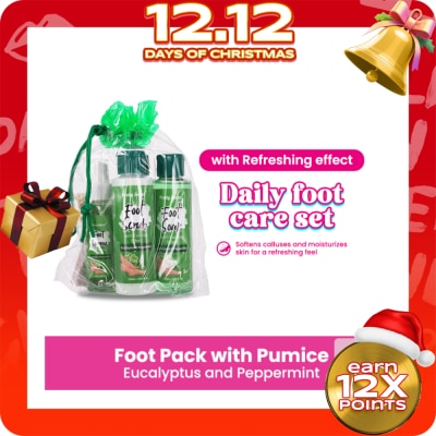 PRETTY SECRET Eucalyptus and Peppermint Foot Pack with Pumice 4 x 120ml