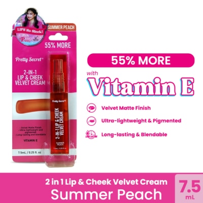 PRETTY SECRET - 2-In-1 Lip and Cheek Velvet Cream Summer Peach 3ML
