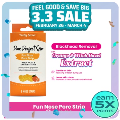 PRETTY SECRET PRETTY SECRET Pore Perfect Skin Fun Nose Pore Strip Witch Hazel and Orange Essence 6s
