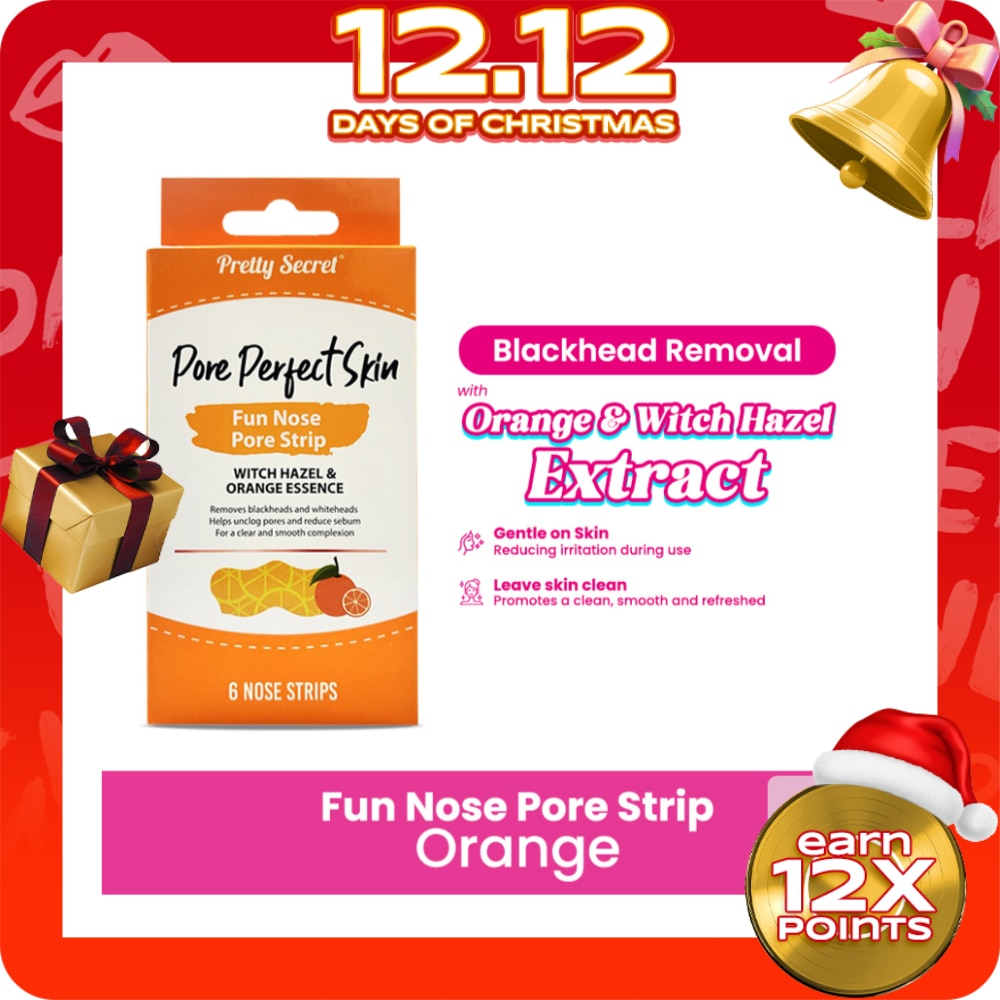 PRETTY SECRET Pore Perfect Skin Fun Nose Pore Strip Witch Hazel and Orange Essence 6s