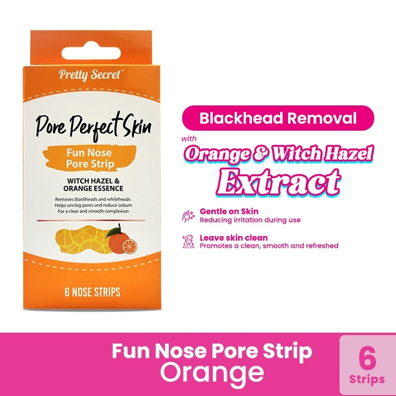 PRETTY SECRET Pore Perfect Skin Fun Nose Pore Strip Witch Hazel and Orange Essence 6s