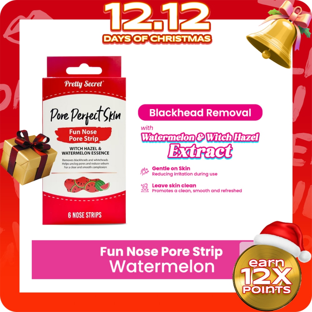 PRETTY SECRET Pore Perfect Skin Fun Nose Pore Strip Witch Hazel and Watermelon Essence 6s