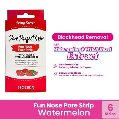 PRETTY SECRET PRETTY SECRET Pore Perfect Skin Fun Nose Pore Strip Witch Hazel and Watermelon Essence 6s