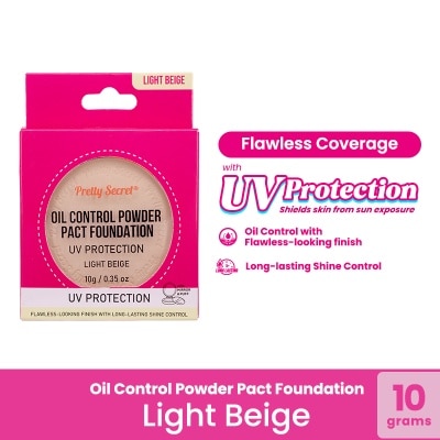 PRETTY SECRET Face Powder Pact Light Beige 10g