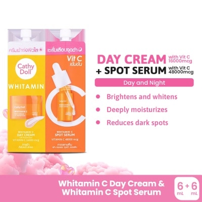 CATHY DOLL Whitamin C Day Cream & Whitamin C Spot Serum 6ML + 6ML