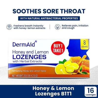 DERMAID Dermaid Cmrelief Honey And Lemon Lozenges 8S  Freshen The Breath And Easily Offer Relief For Pain While Reducing Inflammation.
