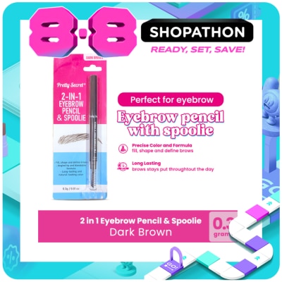 PRETTY SECRET - 2-in-1 Eyebrow Pencil and Spoolie 0.3G - Dark Brown image