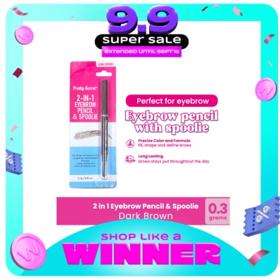 PRETTY SECRET - 2-in-1 Eyebrow Pencil and Spoolie 0.3G - Dark Brown image