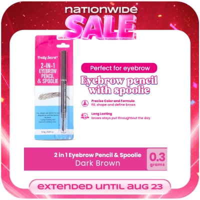 PRETTY SECRET - 2-in-1 Eyebrow Pencil and Spoolie 0.3G - Dark Brown image