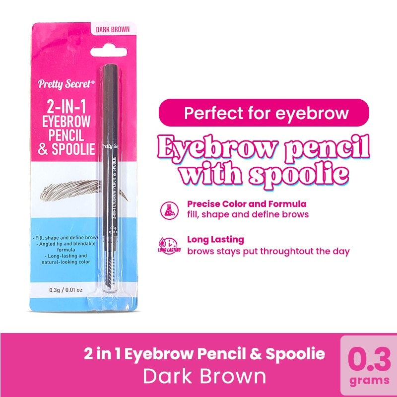2-in-1 Eyebrow Pencil and Spoolie 0.3G - Dark Brown
