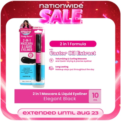 PRETTY SECRET - 2-in-1 Mascara and Liquid Eyeliner 10ML - Elegant Black image
