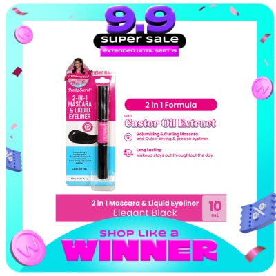 PRETTY SECRET - 2-in-1 Mascara and Liquid Eyeliner 10ML - Elegant Black image
