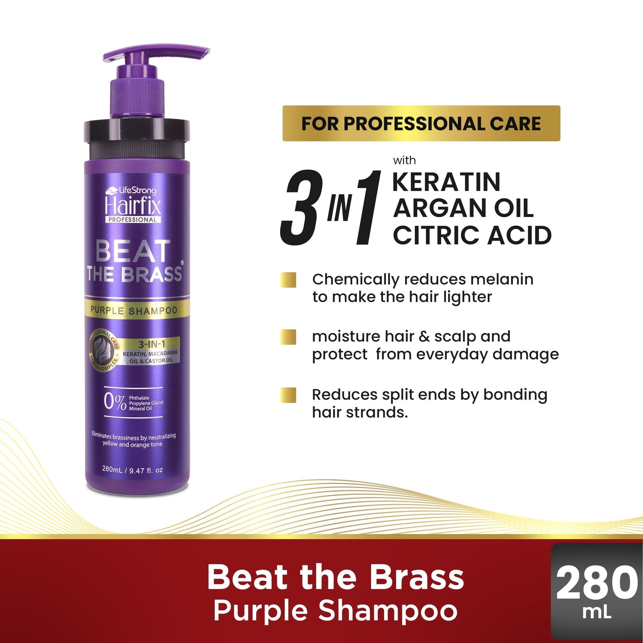 HAIRFIX Beat the Brass Purple Shampoo 280ml