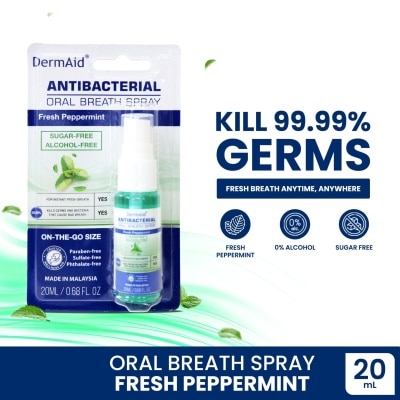 DERMAID DERMAID Antibacterial Oral Breath Spray Fresh Peppermint 20ml