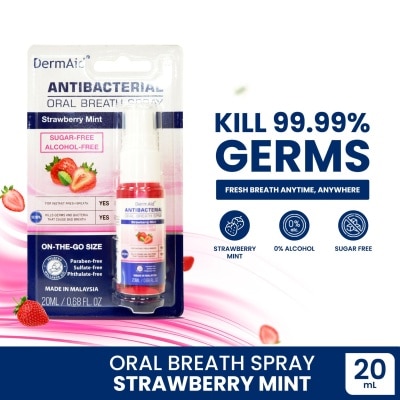 DERMAID DERMAID Antibacterial Oral Breath Spray Strawberry Mint 20ml