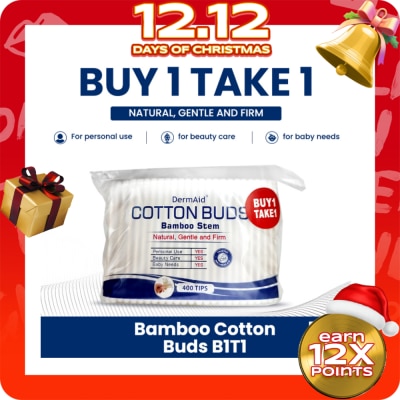 DERMAID Bamboo Cotton Buds 400 tips x 2