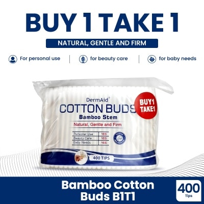 DERMAID Bamboo Cotton Buds 400 tips x 2