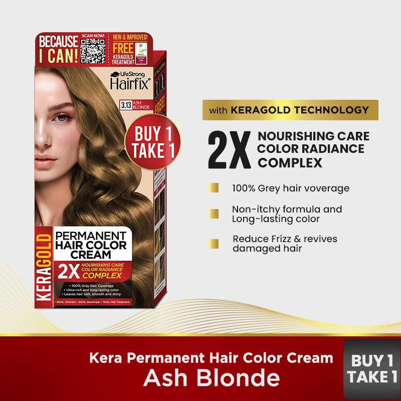 Hairfix Keragold Permanent Hair Color Cream 120Ml Ash Blonde
