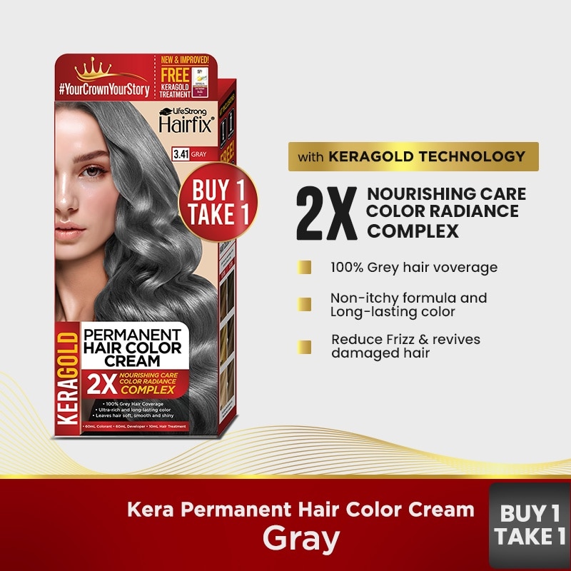 Hairfix Keragold Permanent Hair Color Cream 120Ml  Gray