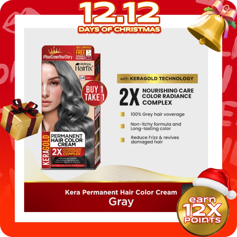 Hairfix Keragold Permanent Hair Color Cream 120Ml Gray