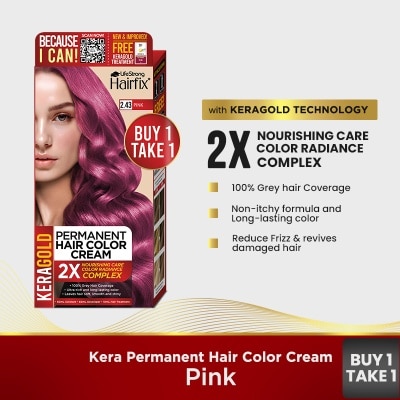HAIRFIX Hairfix Keragold Permanent Hair Color Cream Kit 120Ml  Pink