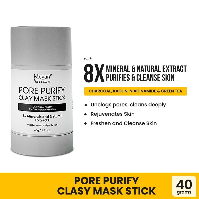 MEGAN Eco Beauty Pore Purify Clay Mask Stick 40g