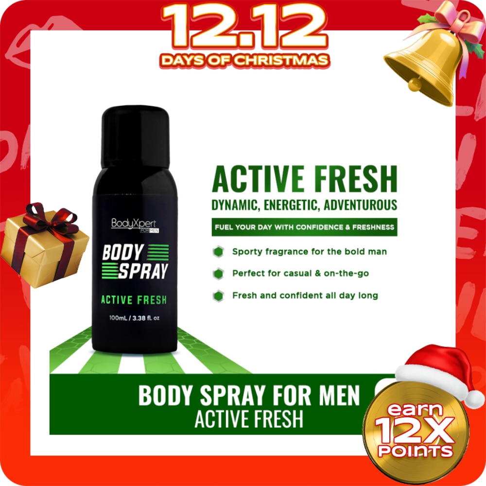 BODYXPERT Body Spray For Men 100ml Active Fresh