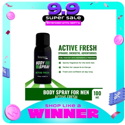 BODYXPERT - BODYXPERT Body Spray For Men 100ml Active Fresh image