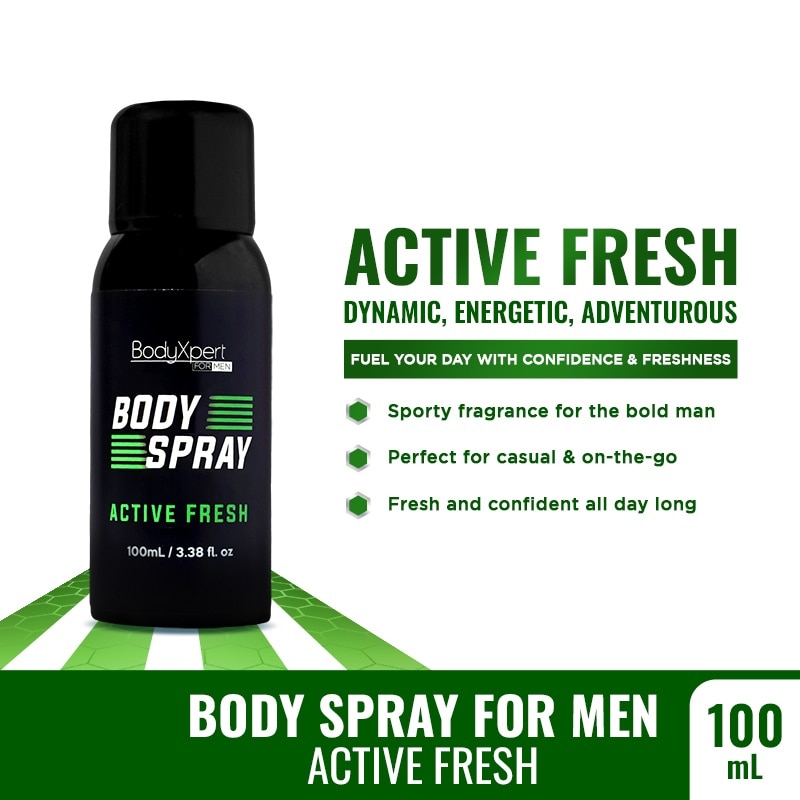 BODYXPERT Body Spray For Men 100ml Active Fresh