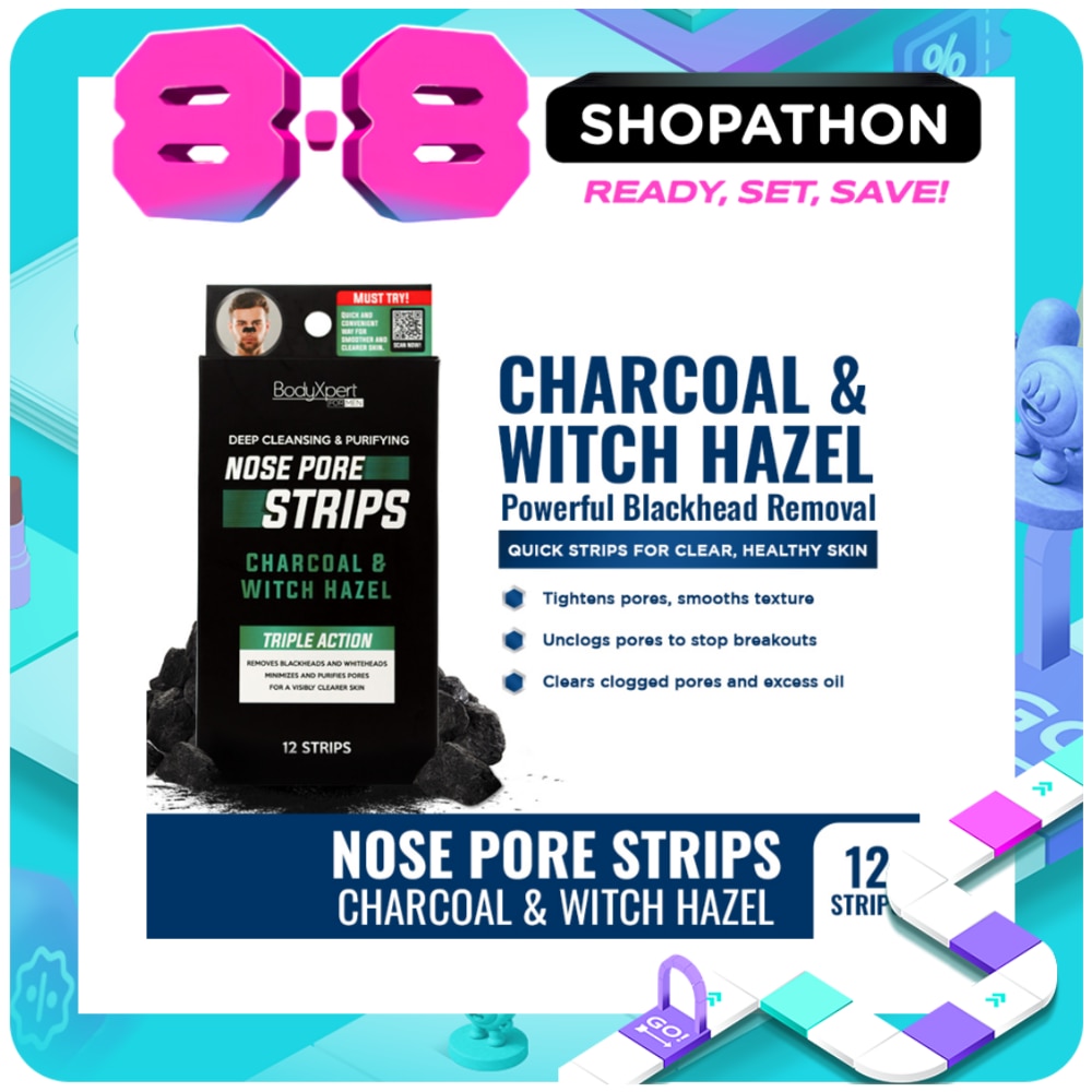 BODYXPERT For Men Nose Pore Strips 12s Charcoal & Witch Hazel image