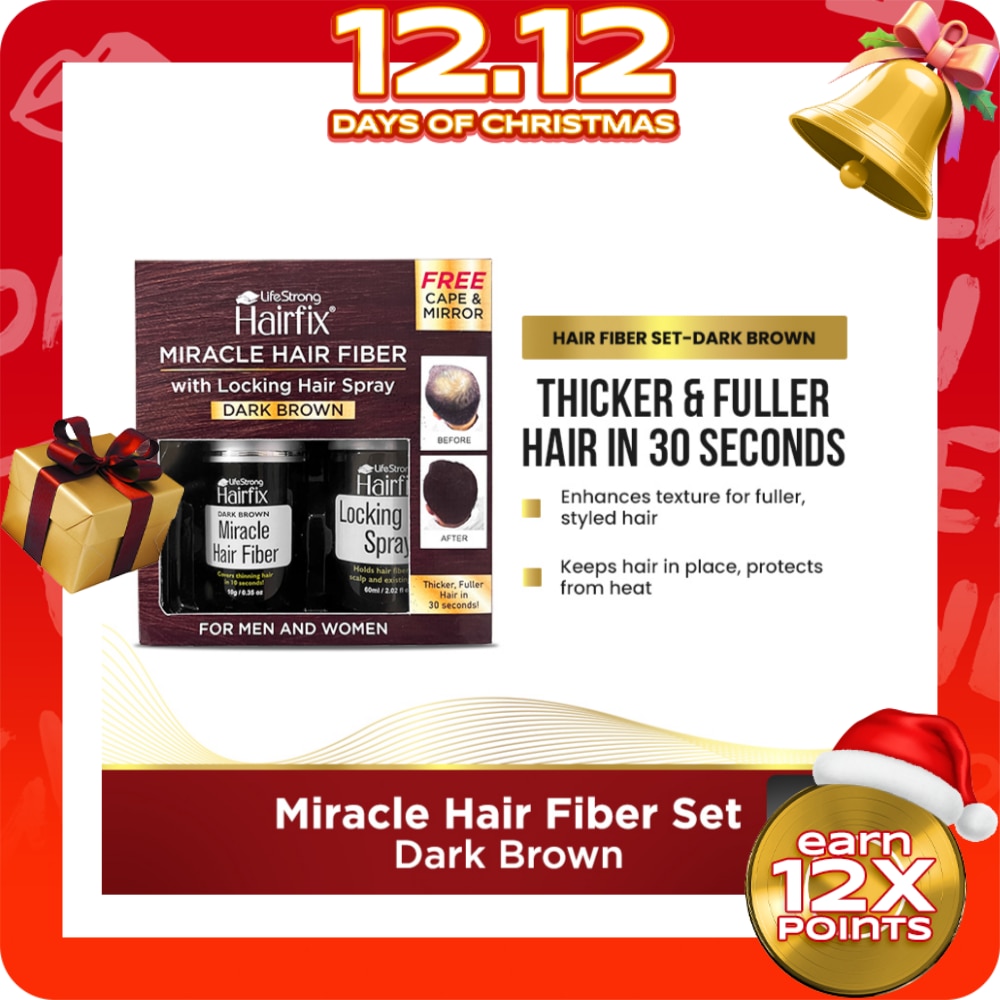HAIRFIX Miracle Hair Fiber Set - Dark Brown