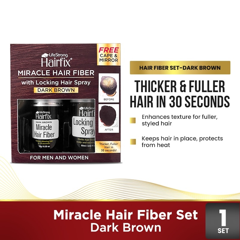 HAIRFIX Miracle Hair Fiber Set - Dark Brown