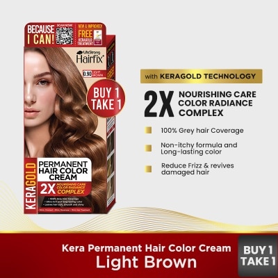 HAIRFIX Hairfix Kera Permanent Hair Color Cream 120Ml   Light Brown