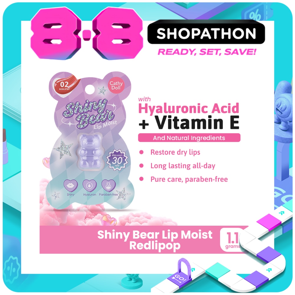 CATHY DOLL Shiny Bear Lip Moist 02 Redlipop 1.1g image