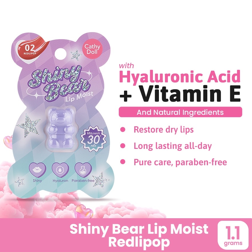 CATHY DOLL Shiny Bear Lip Moist 02 Redlipop 1.1g