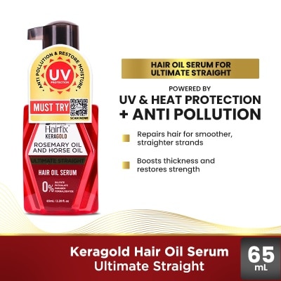 HAIRFIX HAIRFIX Keragold Hair Rosemary Oil and Horse Oil Serum Ultimate Straight 65ml