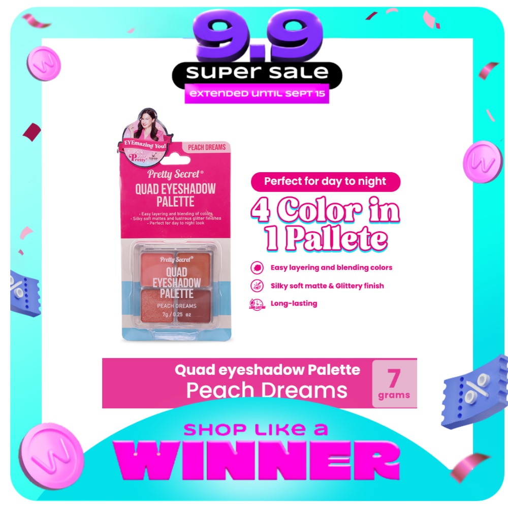 PRETTY SECRET Quad Eyeshadow Palette Peach Dreams 7g image