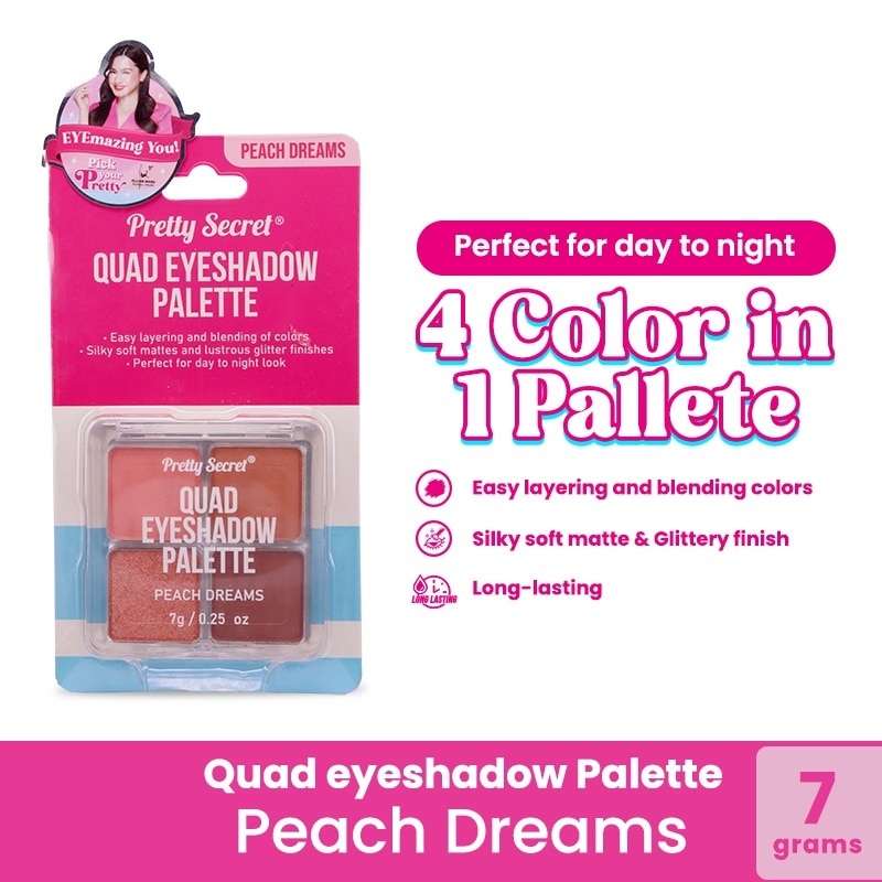 PRETTY SECRET Quad Eyeshadow Palette Peach Dreams 7g