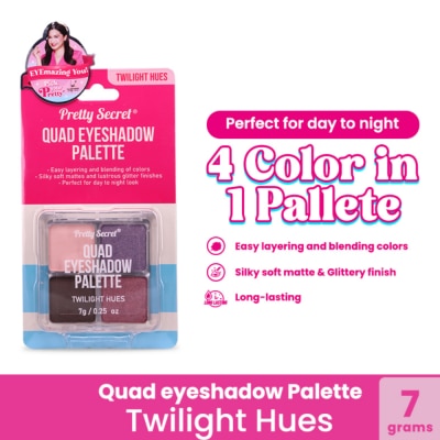PRETTY SECRET - PRETTY SECRET Quad Eyeshadow Palette Twilight Hues 7g