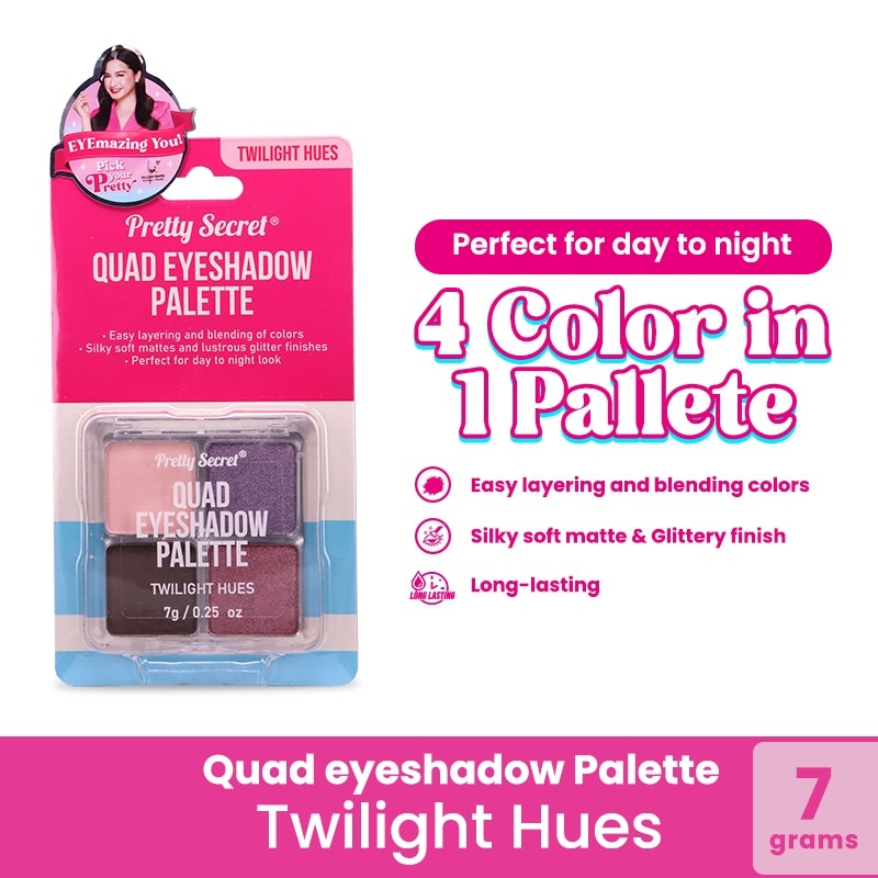 PRETTY SECRET Quad Eyeshadow Palette Twilight Hues 7g