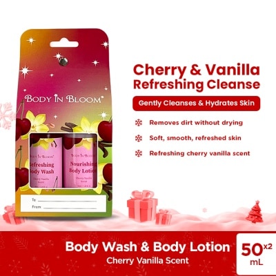BODY IN BLOOM BODY IN BLOOM Body Wash x Lotion 50ml Cherry Vanilla Gift Set